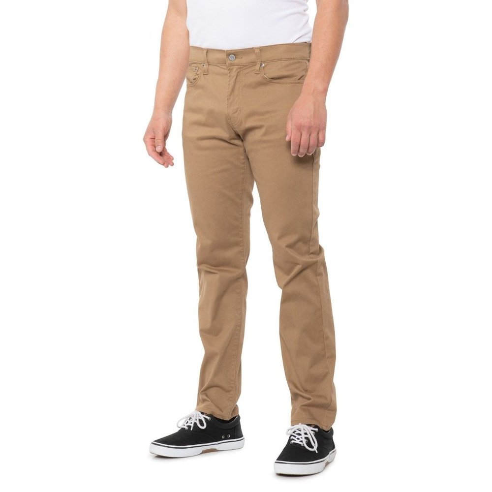 Lucky Brand Mens 34x32 Brown 121 Slim Fit Khaki Ch